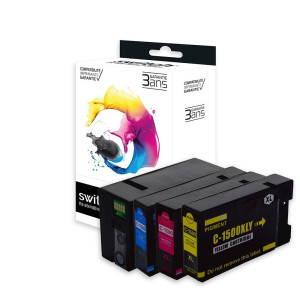 SWITCH Canon C1500XL Pack x 4 compatible avec 9182B001, 9193B001, 9194B001, 9195B001 - Noir Cyan Magenta Jaune