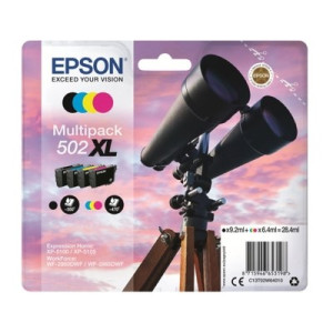 Epson K502XL Pack x 4 original T02W640 - Noir Cyan Magenta Jaune