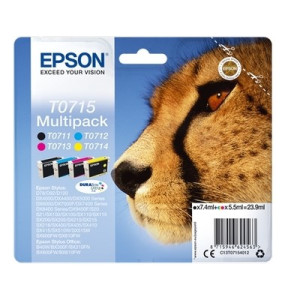 Epson E715 Pack x 4 original C13T07154012 - Noir Cyan Magenta Jaune