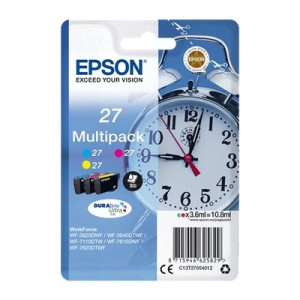 Epson KT2705 Pack x 3 original C13T27054012 - Cyan Magenta Jaune